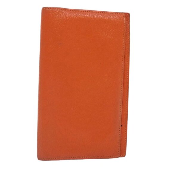 HERMES Agenda Vision Day Planner Cover Leather Orange Silver - Picture 1 of 16